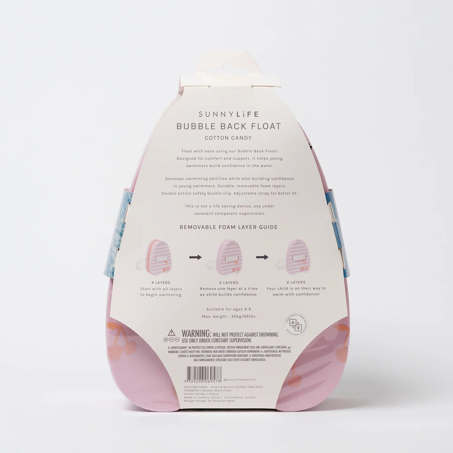 Swim Bubble Back Float Cotton Candy Cherry