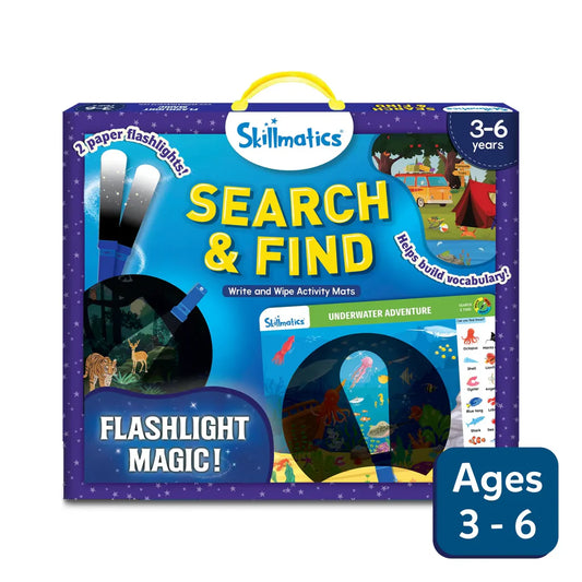 skillmatics Search & Find Flashlight Magic | Reusable Activity Mats (ages 3-6)