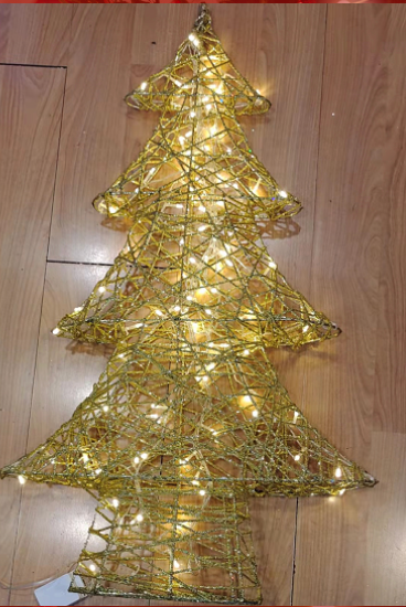 Golden Christmas tree with lights - 4feet