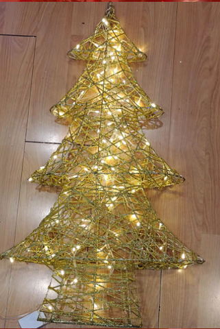 Golden Christmas tree with lights - 4feet