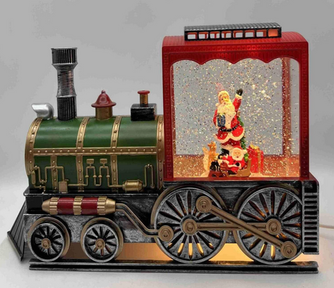 Small Christmas train with Santa and moving gifts