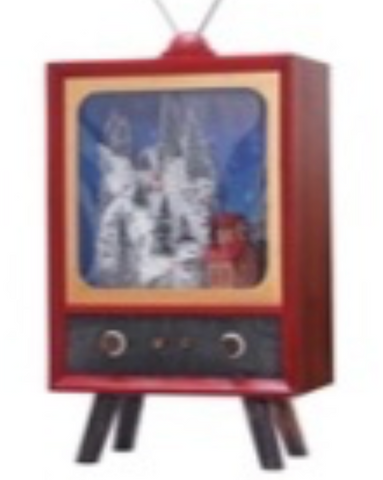 Big Size Vintage Christmas TV with snow effect