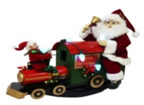 CHRISTMAS SANTA ON A TRAIN WITH MOVEMENT & SOUND 20 INCH