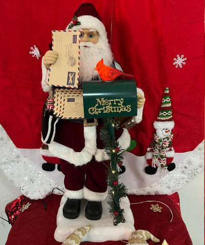 CHRISTMAS SANTA WITH LETTER BOX WITH MOVEMENT & SOUND 28 INCH