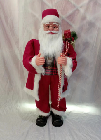 CHRISTMAS STANDING SANTA WITH MOVEMENT & SOUND 48 INCH