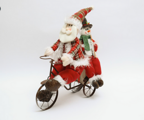 CHRISTMAS SANTA ON A CYCLE WITH A SNOWMAN (67 INCH)