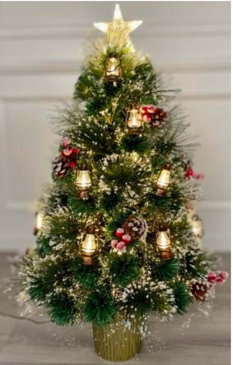Golden Radiance Fibre Optic Christmas Tree – Luxury LED Collection