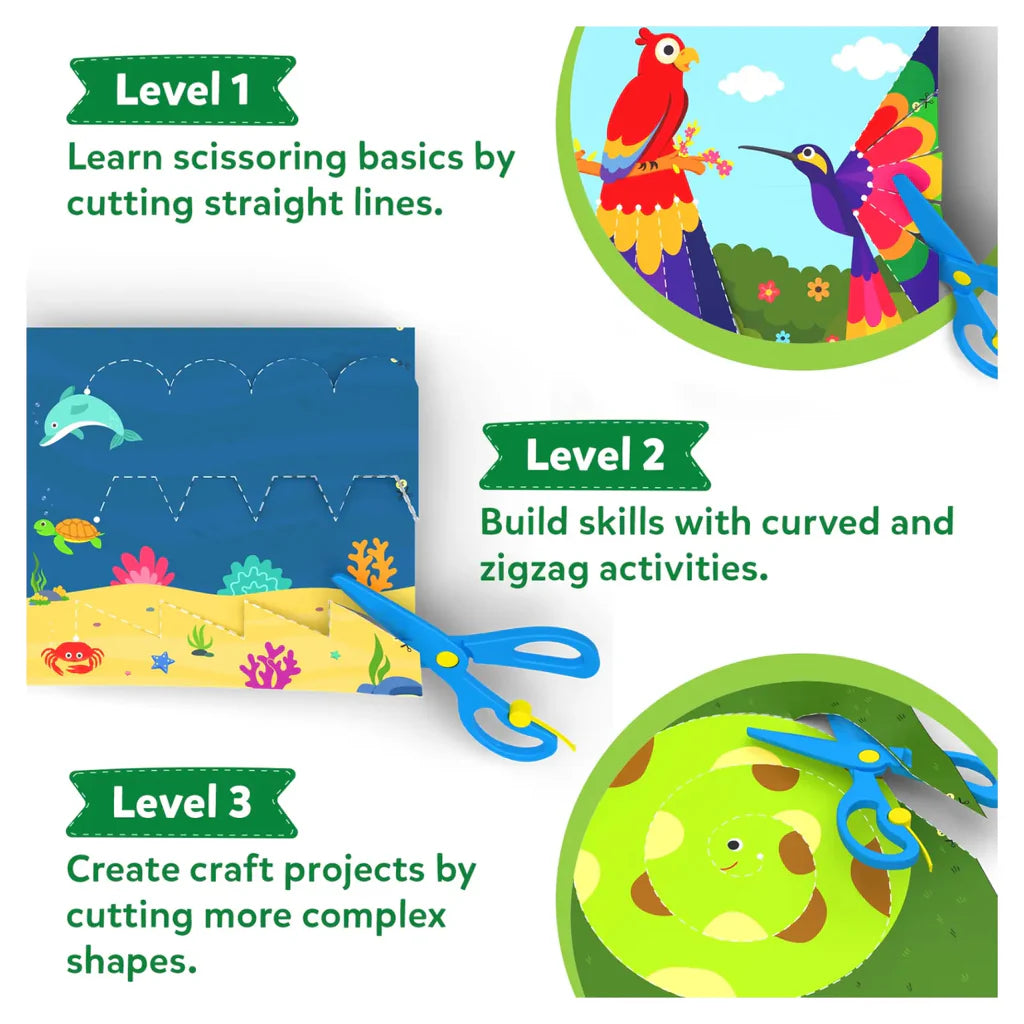 SKILLMATICS Snip Snip - Amazing Animals | Art & Craft Activity Kit (ages 3-7)