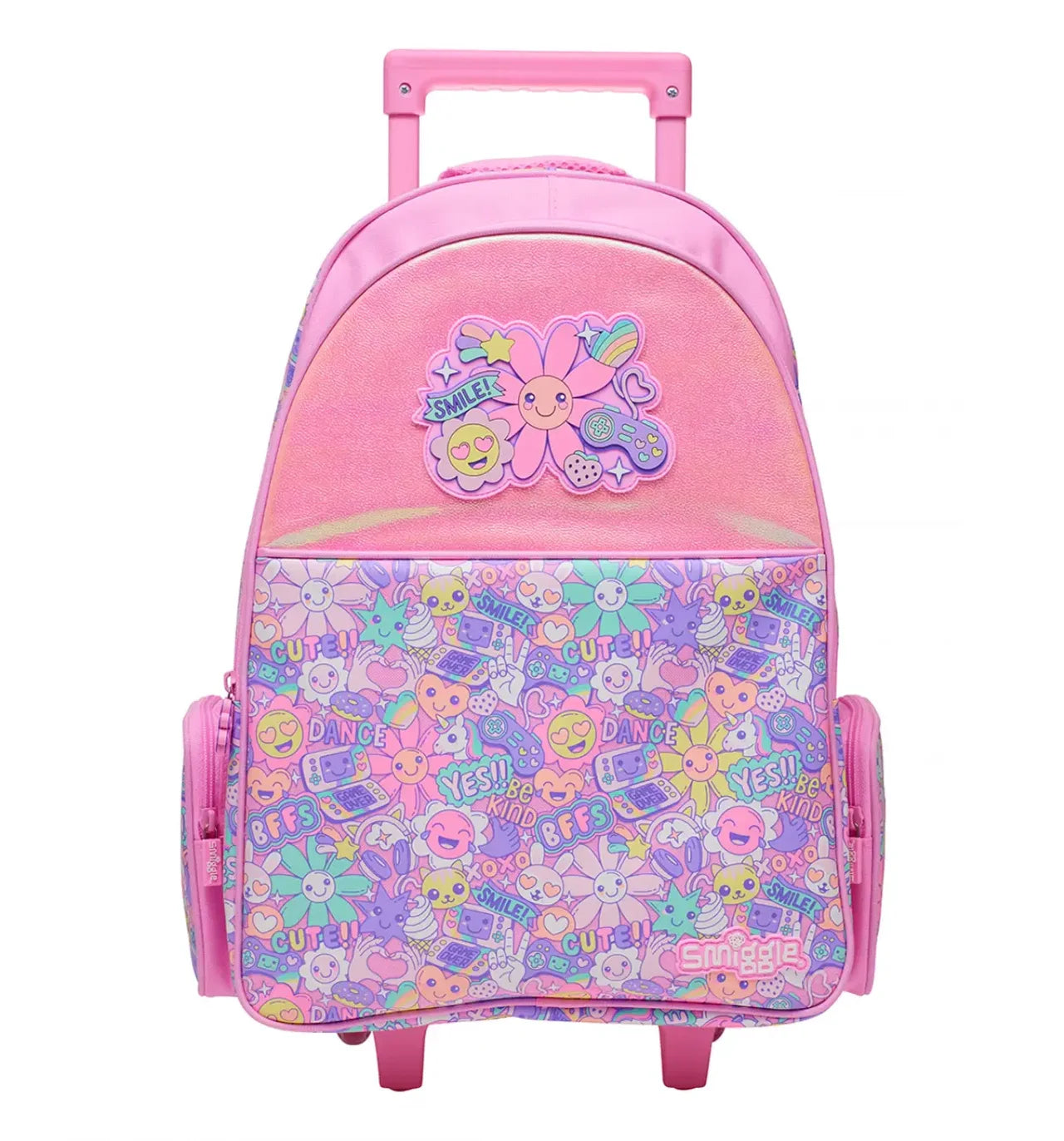 Smiggle Kids Trolley School Bag with Wheels - FLOWER