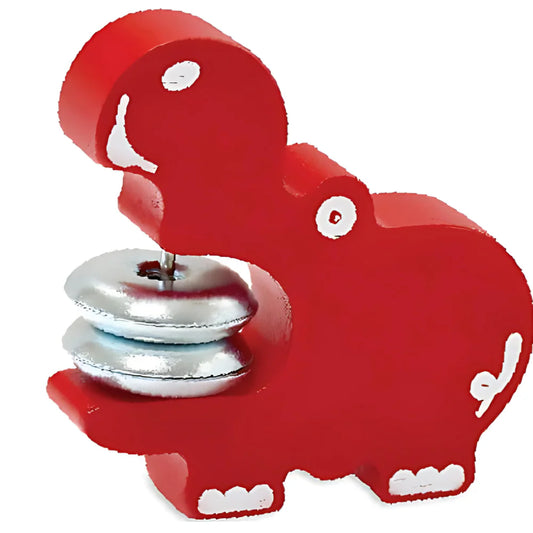 Premium Wooden Toy For Kids: Tambourine Hippo Indoor Toy Made in Thailand