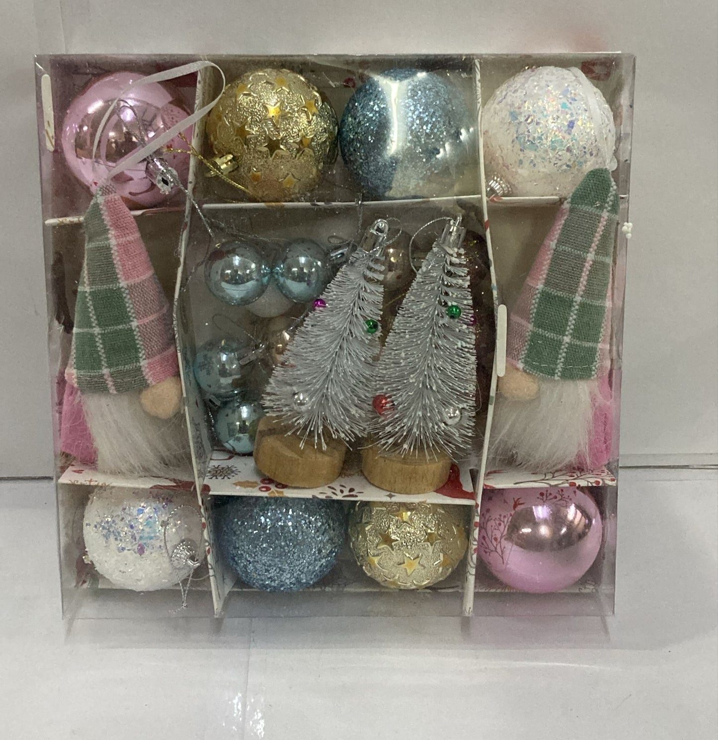 Elegant Mixed Christmas Tree Décor Set in Pastel & Metallic Tones