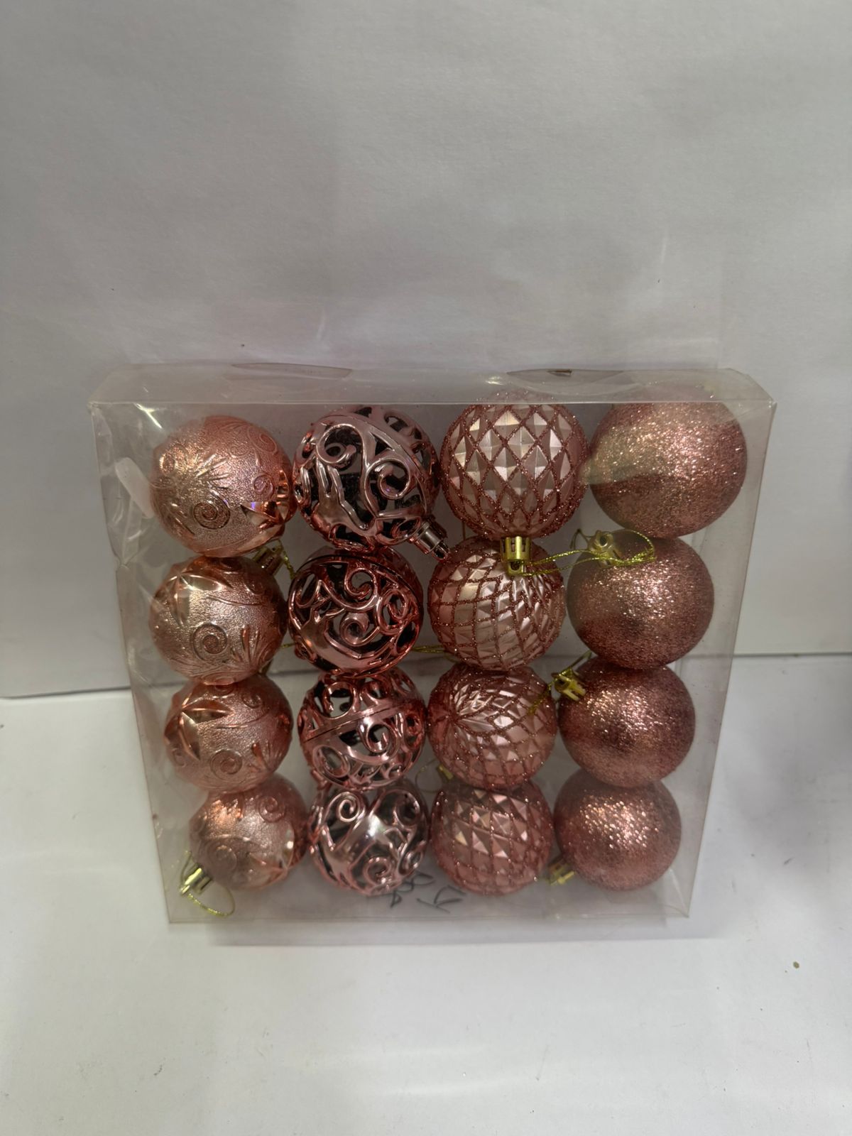 Elegant 16 PCS Rose Gold Christmas Ball Set for Tree & Festive Décor