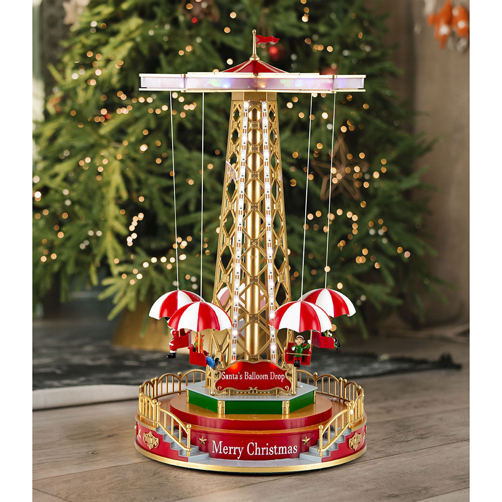 Christmas Carnival Ride with Moving Parachutes