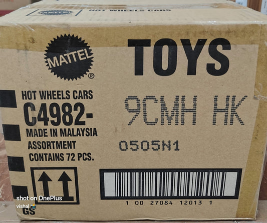 Hot Wheels 2025 Factory-Sealed Case H (9CMH HK) – 72 Die-Cast Cars by Mattel (Brand New Box)