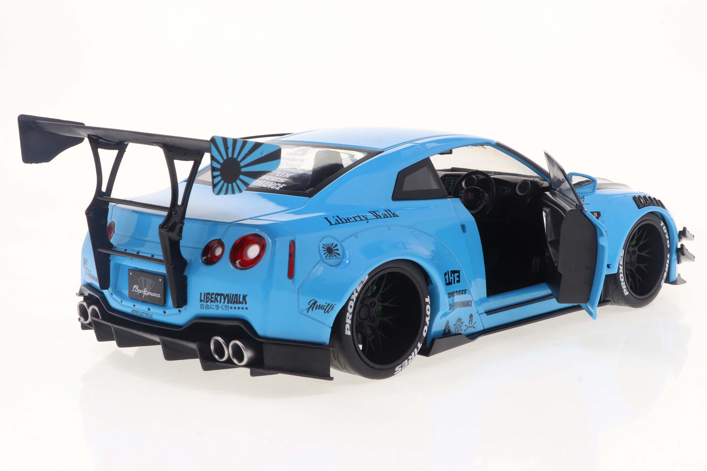 1:18 NISSAN GT-R (R35) W/ LIBERTY WALK BODY KIT 2.0 BLUE 2024 S1805817