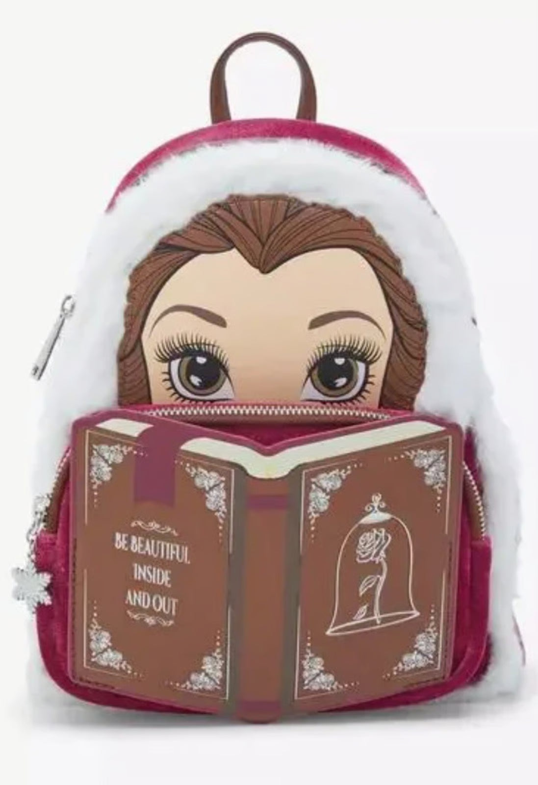 Loungefly Disney Beauty and the Beast Belle Winter Wear Storybook Mini Backpack