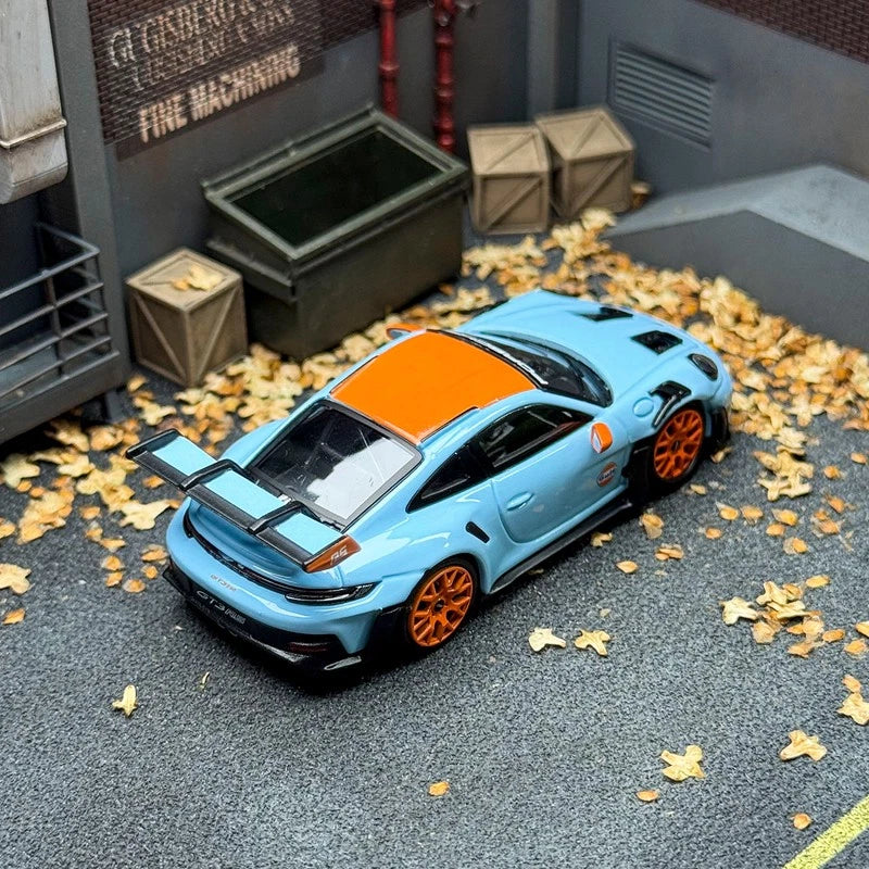 1/64 STREET WARRIOR Porsche 992 GT3 RS GULF Diecast Model Car