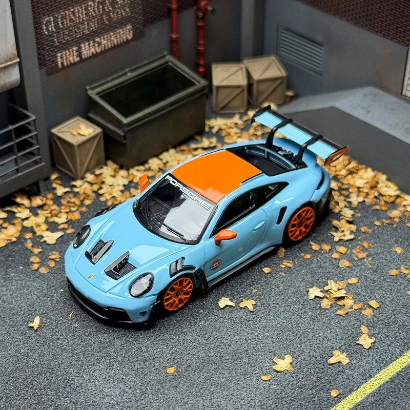1/64 STREET WARRIOR Porsche 992 GT3 RS GULF Diecast Model Car