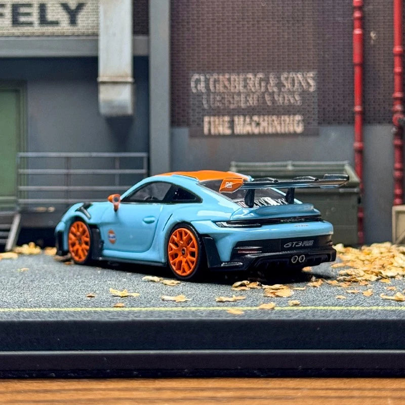 1/64 STREET WARRIOR Porsche 992 GT3 RS GULF Diecast Model Car