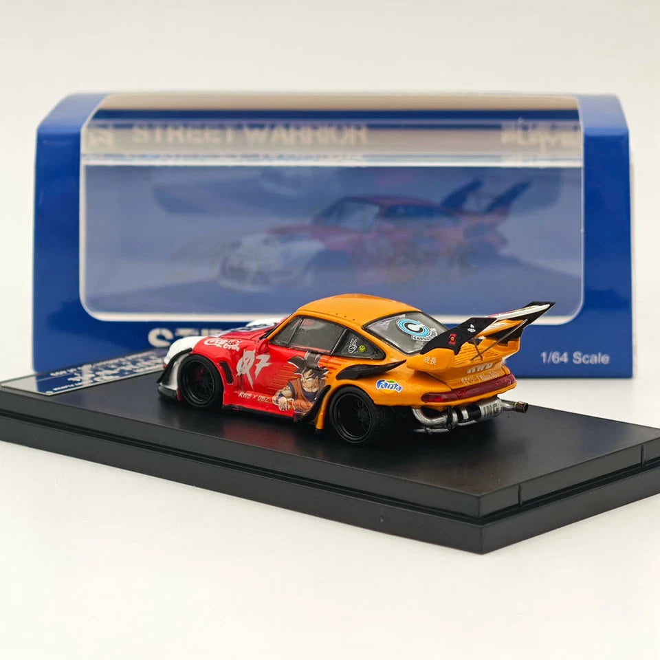 1:64 Street Warrior Dragon Ball RWB 993 911 Racing Sports Red Model Diecast Metal Car