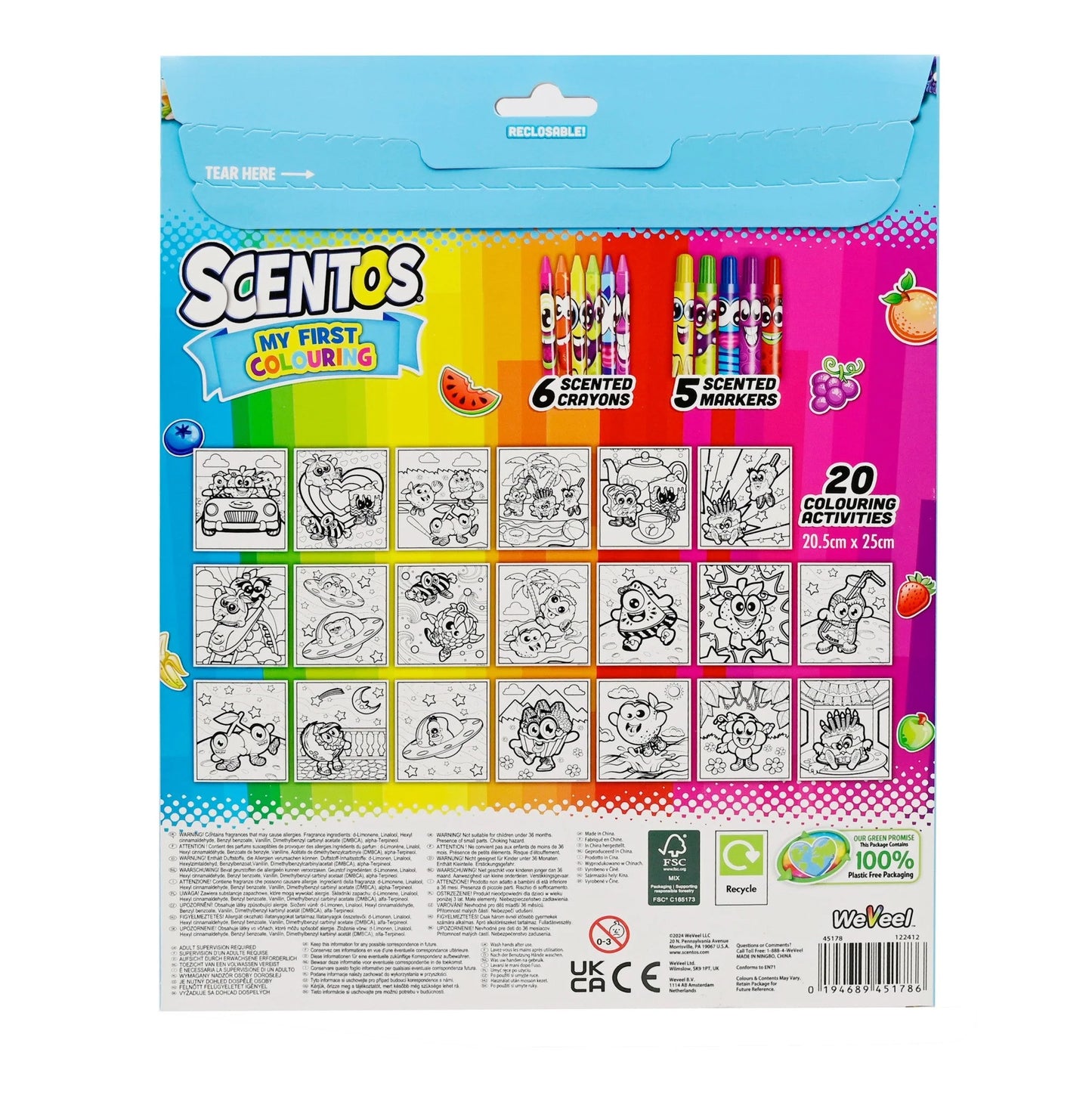 SCENTOS ON THE GO MY FIRST COLOURING (PACK OF 12)