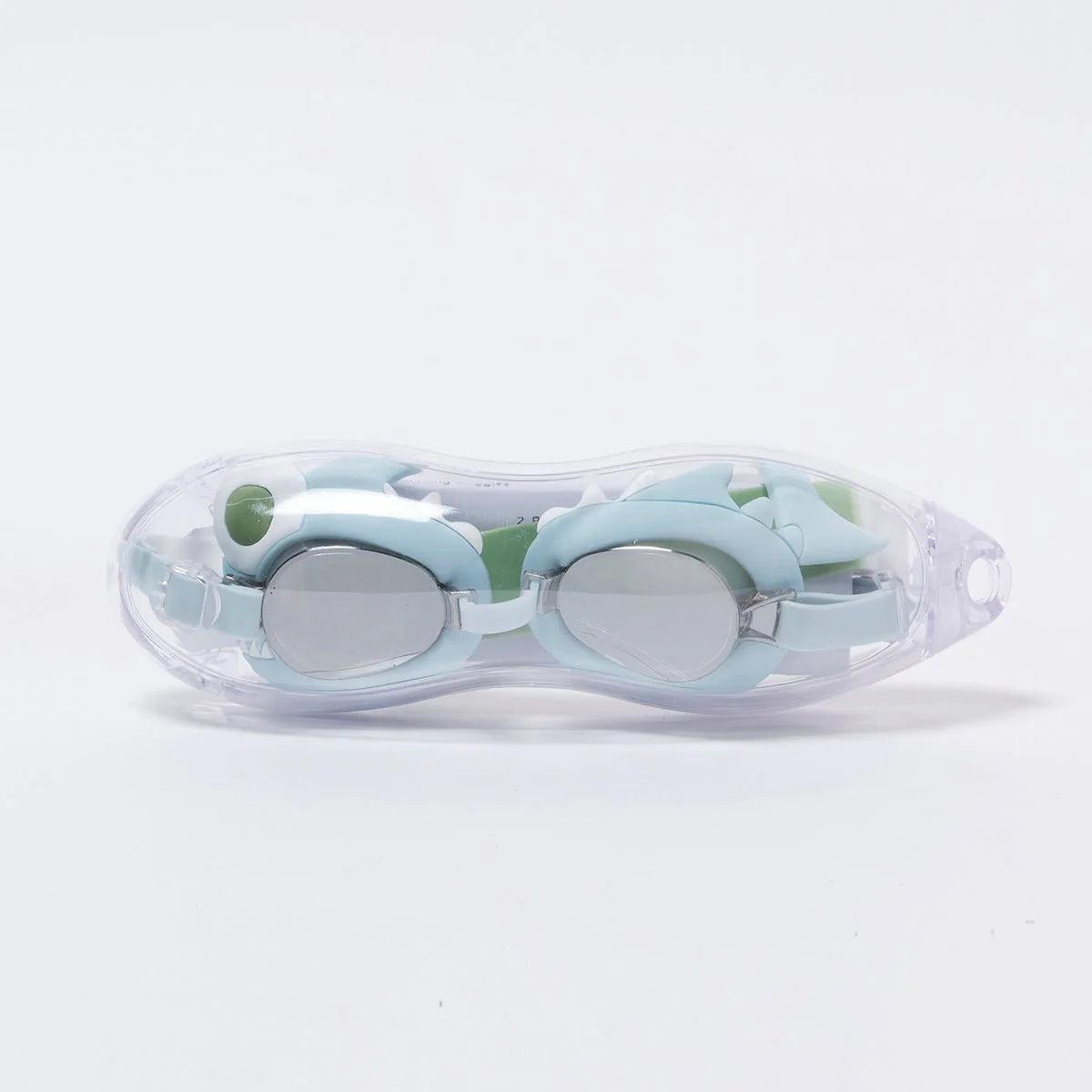 Blue Color Mini Swim Goggles For Kids Shark Tribe Khaki