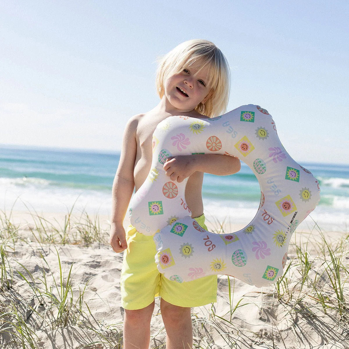 Multicolor Inflatable Kiddy Float Ring SMILEY World Sol Sea