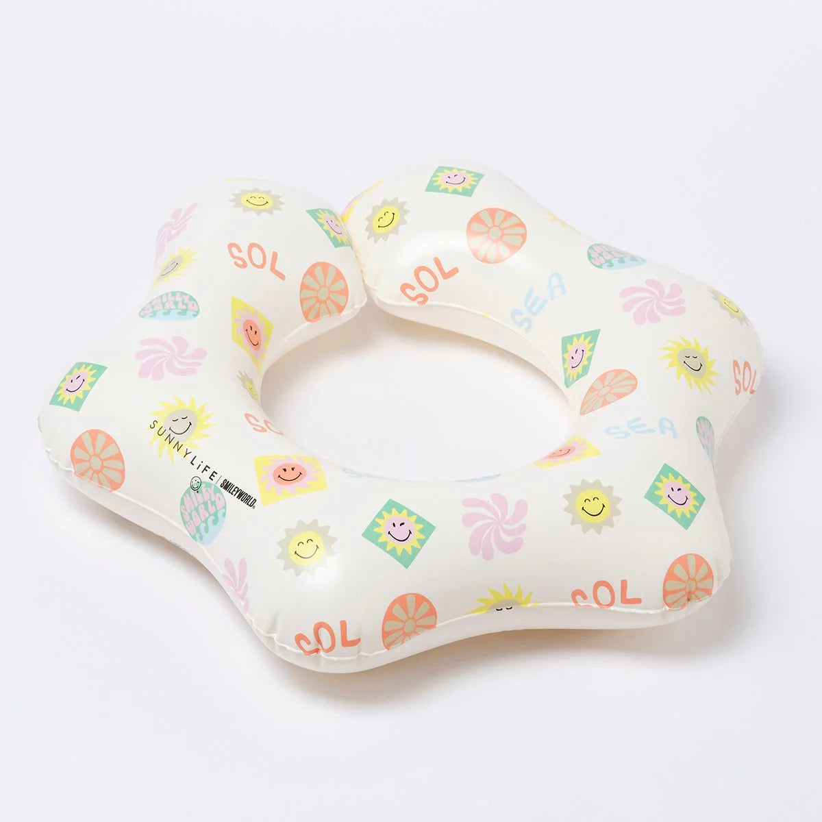 Multicolor Inflatable Kiddy Float Ring SMILEY World Sol Sea