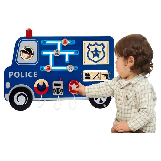 Wooden Wall Play Board - Police Truck