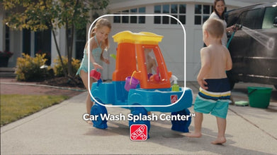 Step2 Car Wash Splash Center, Kids Outdoor Water Table Toy, Pretend Play Car Wash Toy, Blue/Orange