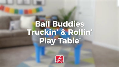 Step2 Ball Buddies Truckin' & Rollin' Play Table | STEM & Ball Toy For Toddlers | Kids Play Table With 12 Accessory Toys Included