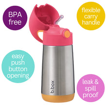 b.box Insulated Straw Sipper Drink Water Bottle 350ml