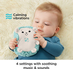 Fisher-Price Calming Vibes Hedgehog Soother, Portable Plush Toy Sound Machine with Vibrations for Newborn Babies
