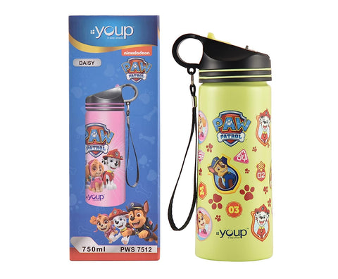 Youp Stainless Steel Green Color Paw Patrol Kids Sipper Bottle Daisy - 750 ml (Green, Pack of 1)