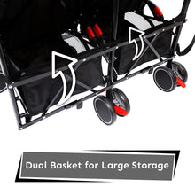 R for Rabbit Ginny and Johnny – Baby Twin Stroller and Pram Easy Foldable with Adjustable Seating Positions with Huge Storage Basket