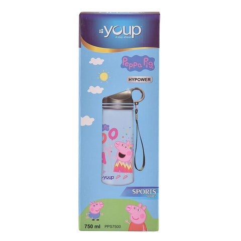YOUP Stainless Steel Green Color Peppa Pig Kids Water Bottle HYOWER - 750 ml.