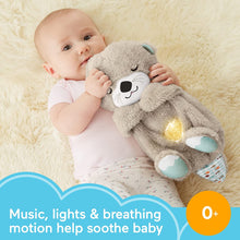 Fisher-Price Soothe 'n Snuggle Otter, Portable Plush Baby Toy with Music, Sounds, Lights and Breathing Motion