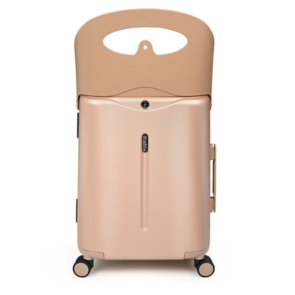 MIAMILY CHAMPAGNE GOLD RIDE-ON TROLLEY CARRY-ON LUGGAGE 18 INCHES