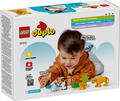 DUPLO Town Wild Animal Families: Penguins & Lions Imagination Toy 10442 Building Kit (10 Pieces)
