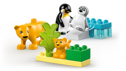 DUPLO Town Wild Animal Families: Penguins & Lions Imagination Toy 10442 Building Kit (10 Pieces)