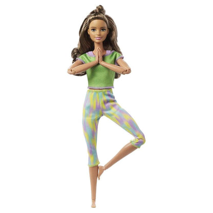 BRAND GXF05 BARBIE MADE TO MOVE DOLL WITH 22 FLEXIBLE JOINTS & LONG WAVY BRUNETTE HAIR WEARING ATHLEISURE-WEAR