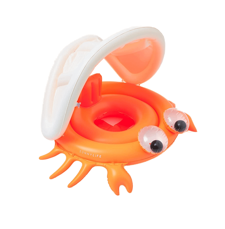 SUNNYLiFE Orange Color Inflatable Baby Float with Canopy Sonny The Sea Creature