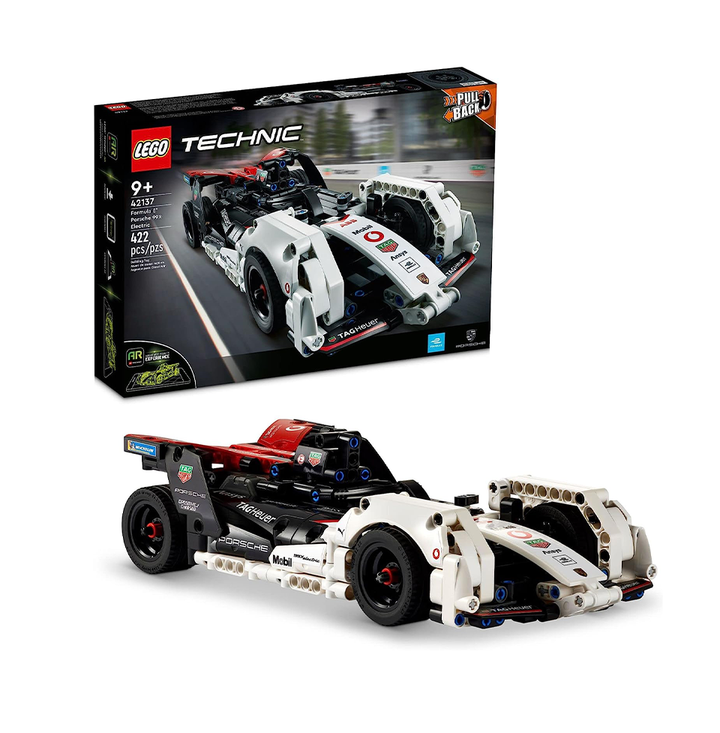 LEGO Technic Formula E Porsche 99X Electric 42137, Pull Back Toy Racing Car Model Building Kit with Immersive AR App Play, Gifts for Kids, Boys & Girls