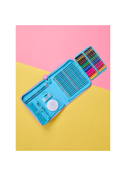 Smiggle All-in-One Kids Stationery Set – School Pencil, Colouring and Writing Kit - STITCH