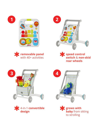 Skip Hop Musical Activity Walker-4 in 1 Convertible-Anti-Skid-40+ Play Features