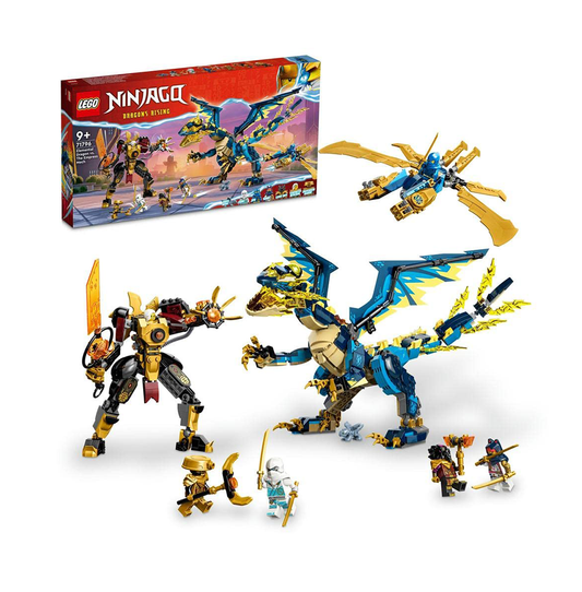LEGO 71796 NINJAGO Elemental Dragon vs. The Empress Mech, Large Building Toy Set with Dragon Toy, Action Figure, Ninja Flyer and 6 Minifigures, Dragons Rising Series Gift for Kids, Boys, Girls