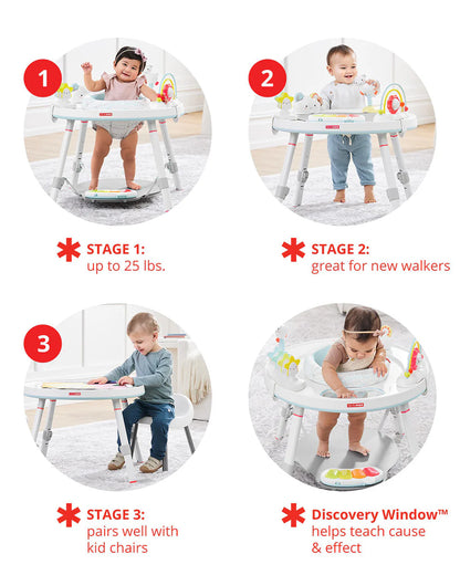 Skip Hop Silver Lining Cloud 3 Stage Activity Center-Musical Light-Up Piano With 3 Modes-360 Degree Rotating Seat-Learning & Educational Toy