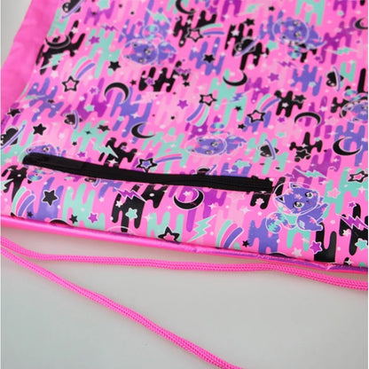 Smiggle Swimming Drawstring Backpack for Kids - Pink Cat