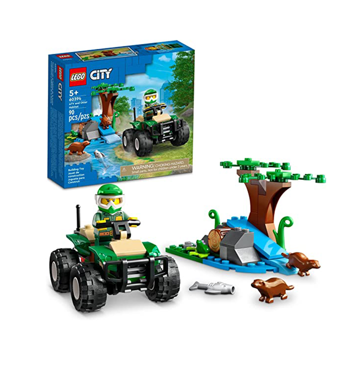 LEGO City ATV and Otter Habitat, 60394 Off-Roader Quad Bike Toy Car for Kids Age 5 Plus, Animal Playset with Wildlife Figures, Learning to Build Nature Set