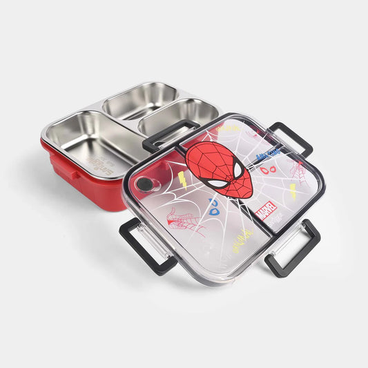 Smiggle Stainless Steel 3 Compartment Lunch Box for Kids - Spider Man